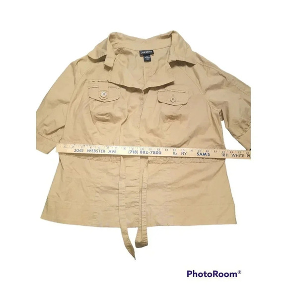 Lane Bryant Women’s Outerwear Khaki Safari Drawstring ￼Jacket Size 16 - Picture 5 of 6